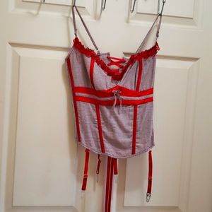 100% babe Christmas corset and thong